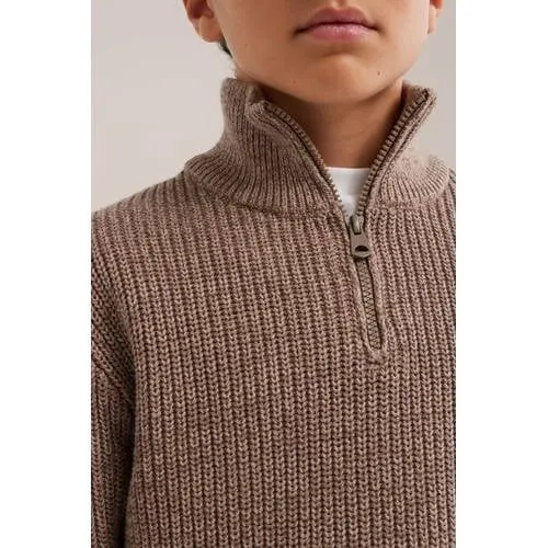 WE Fashion katoenen gebreide trui - beige, foto 3