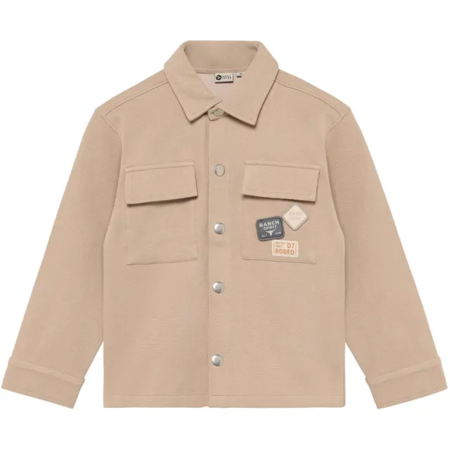 Daily7 overshirt met backprint beige, foto 2