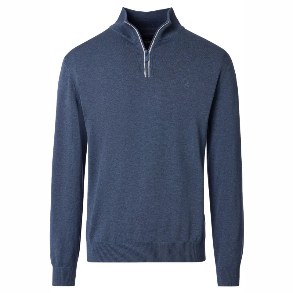 Casa Moda Trui Casamoda Halfzip Trui Solid Blauw, foto 2