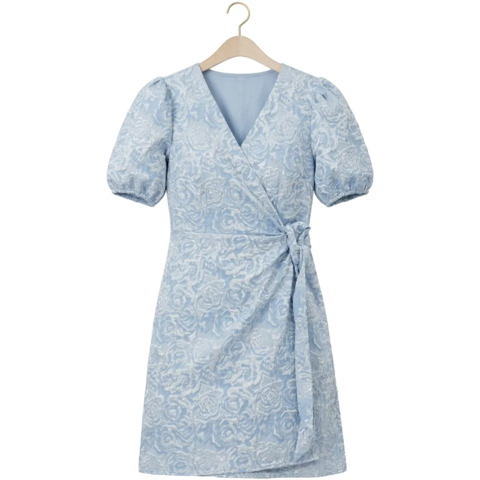 Y.A.S. YAS Dames Jurken Yascaro Ss Wrap Dress - Lichtblauw, foto 2