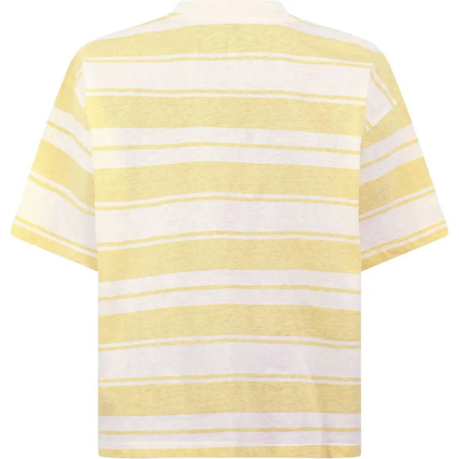 Shoeby gestreept t-shirt lichtgeel, foto 5