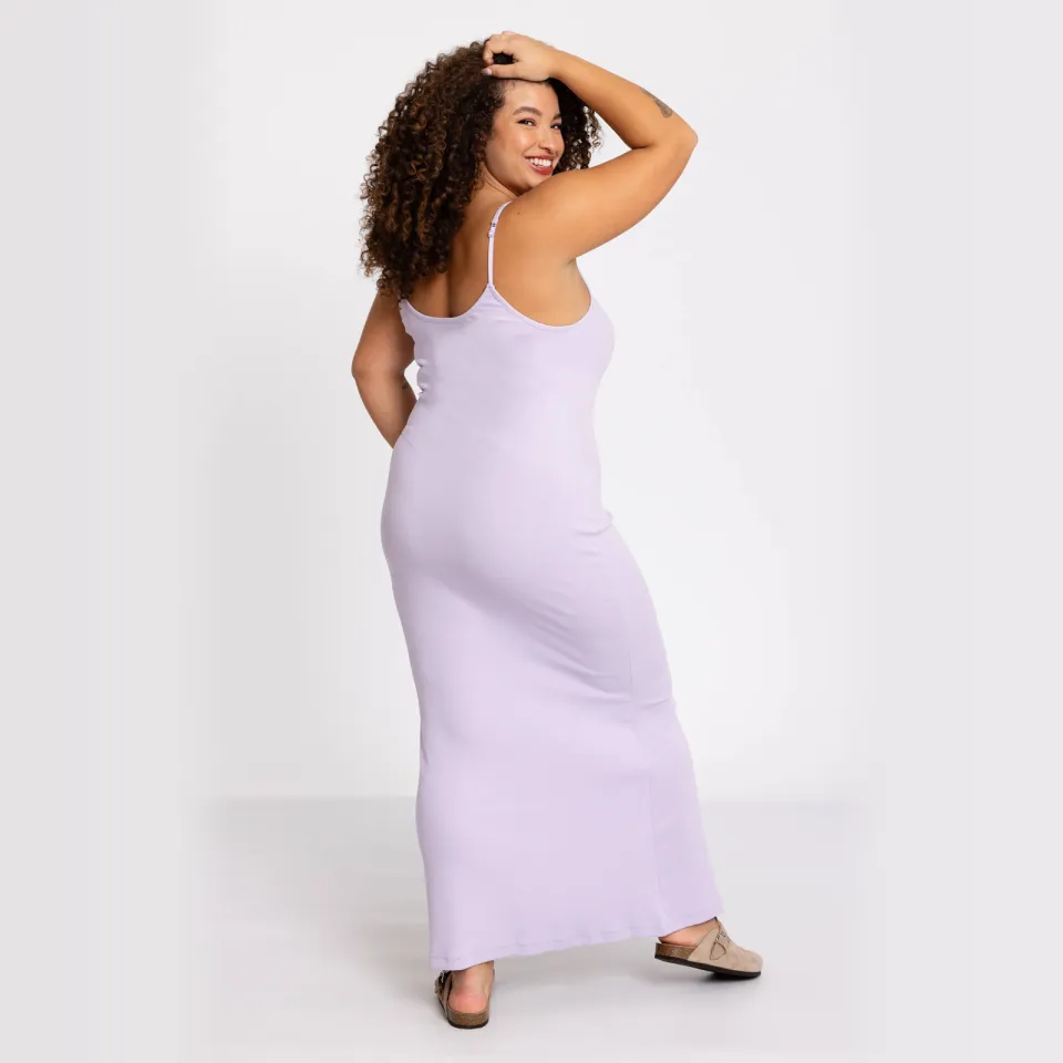 Yoek Lounge bodycon maxi jurk lila, foto 3