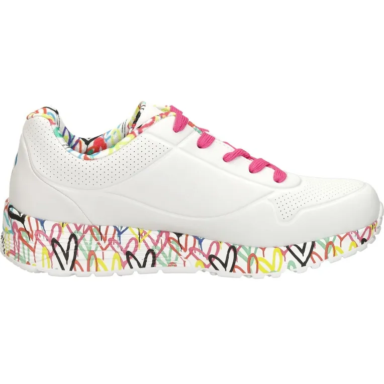 Skechers Uno Lite Lovely Luv lage sneakers wit
