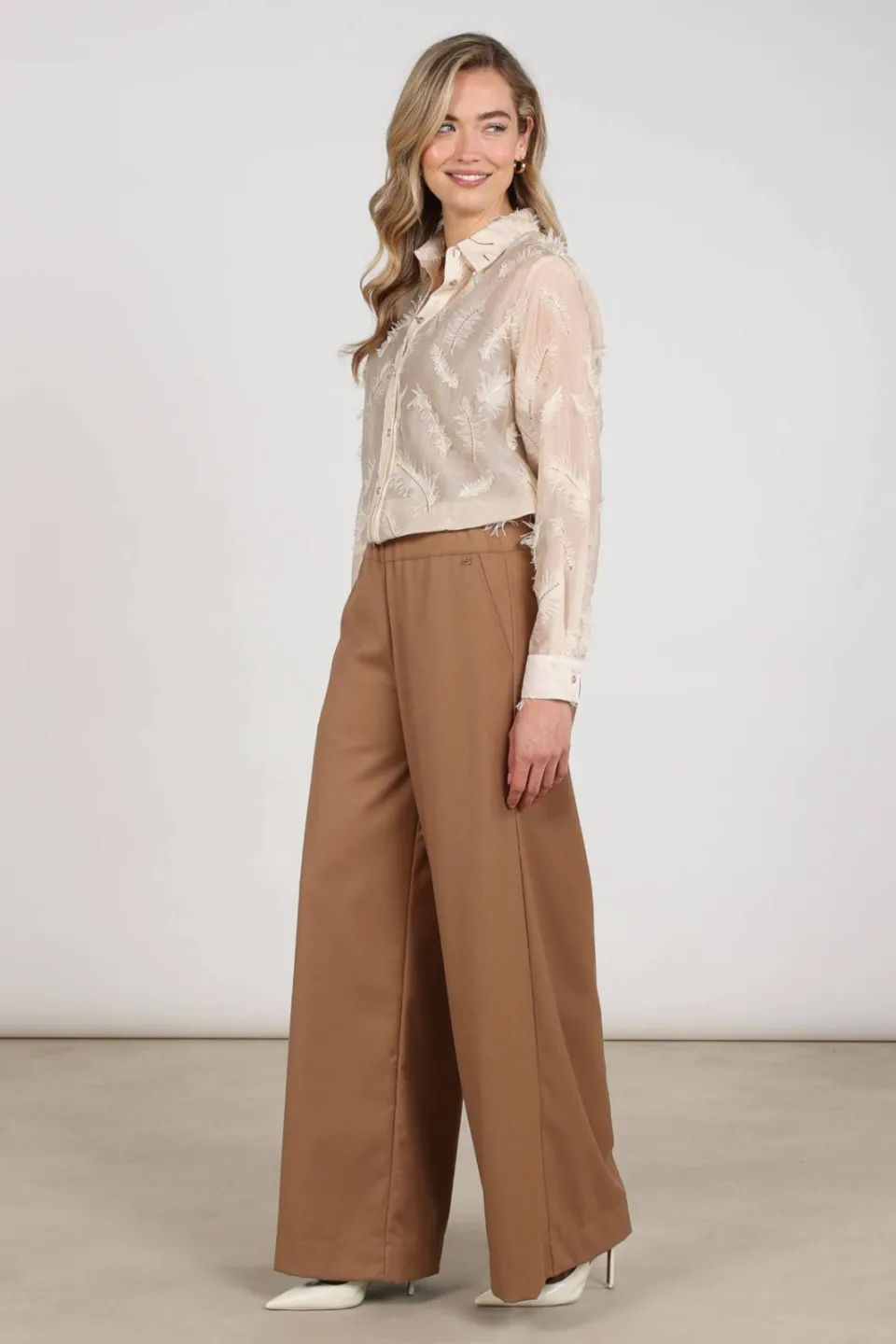NUKUS wide leg broek - camel, foto 3