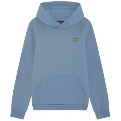 Lyle & Scott hoodie - lichtblauw Sweater Jongens Katoen Capuchon Effen Grijsblauw