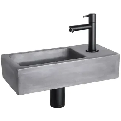 Differnz Fonteinset Mix&match Ravo Beton Recht Mat Zwart Grijs