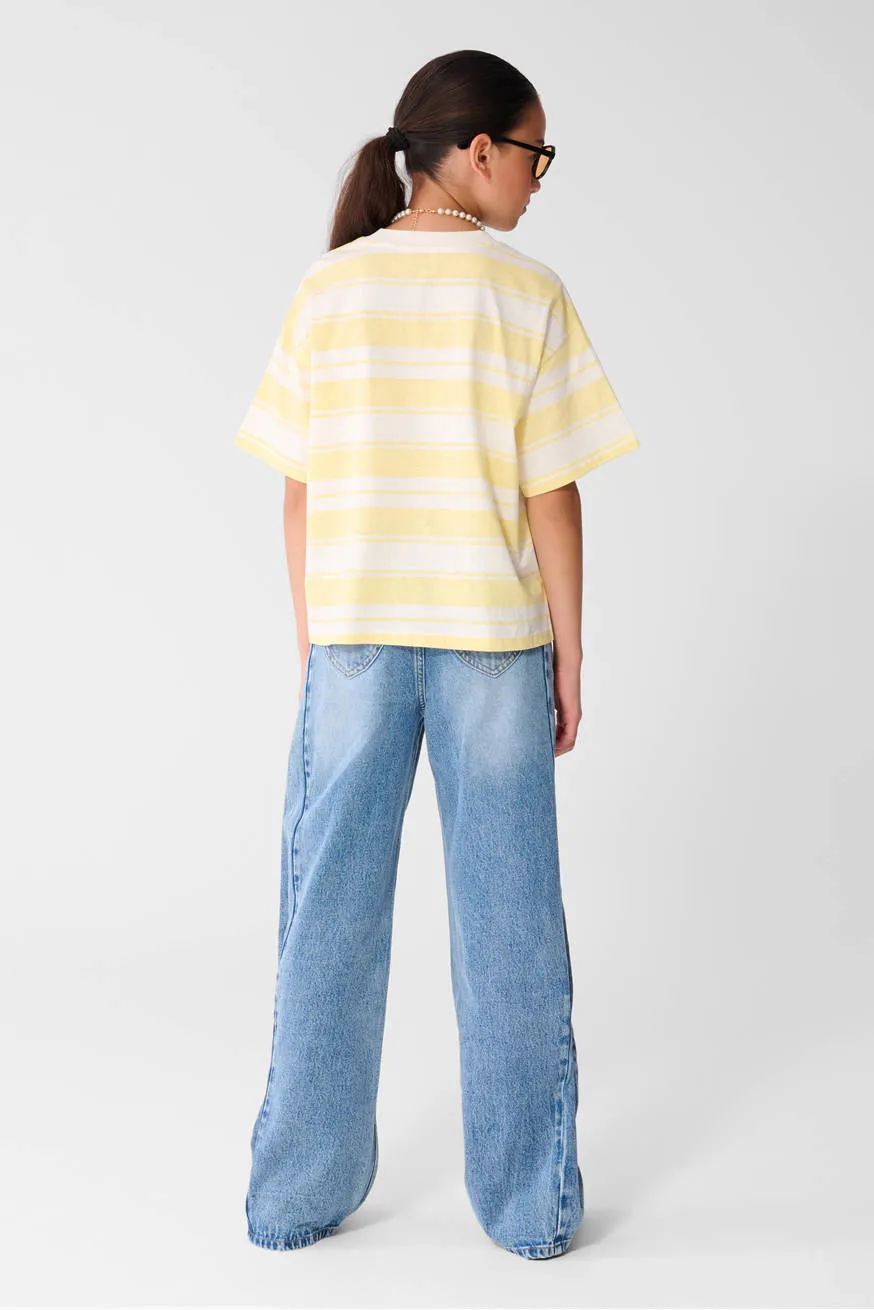 Shoeby wide leg jeans met plooien - lichtblauw, foto 5