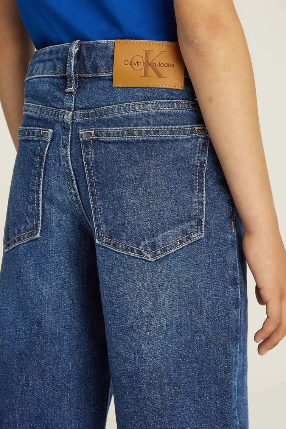 Calvin Klein high waist wide leg jeans dark blue denim, foto 5