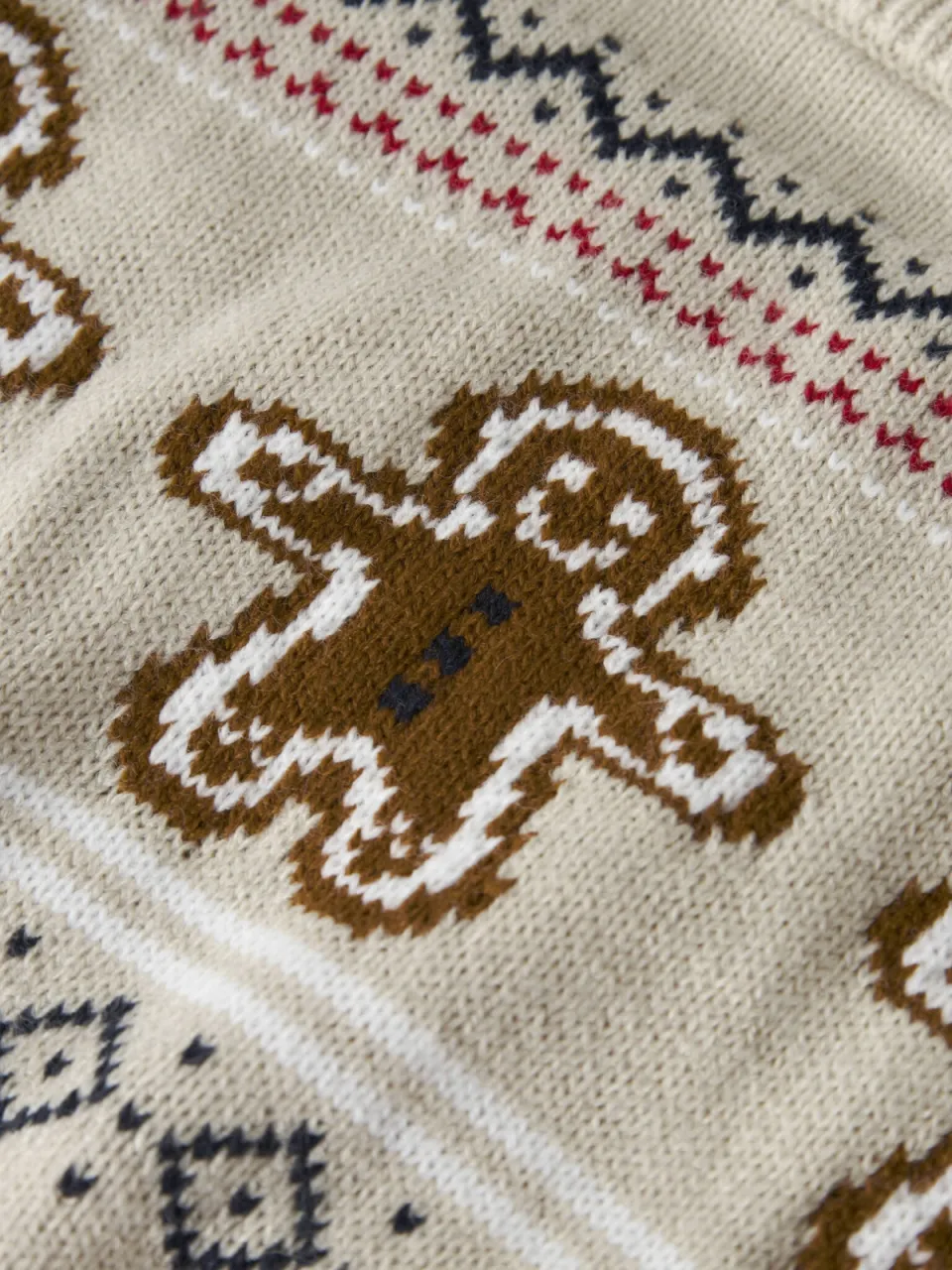 NAME IT MINI jacquard kersttrui met print - beige, foto 5