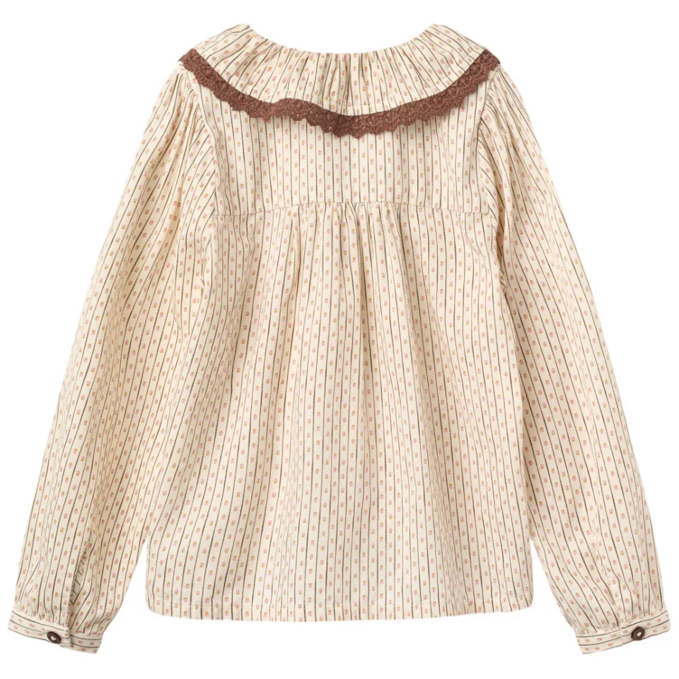 Copenhagen Colors blouse met ruches en print zand/bruin, foto 4