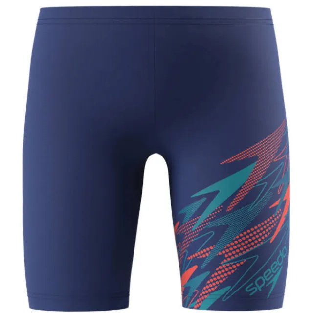 Speedo Medley Logo jammer blauw Donkerblauw/oranje