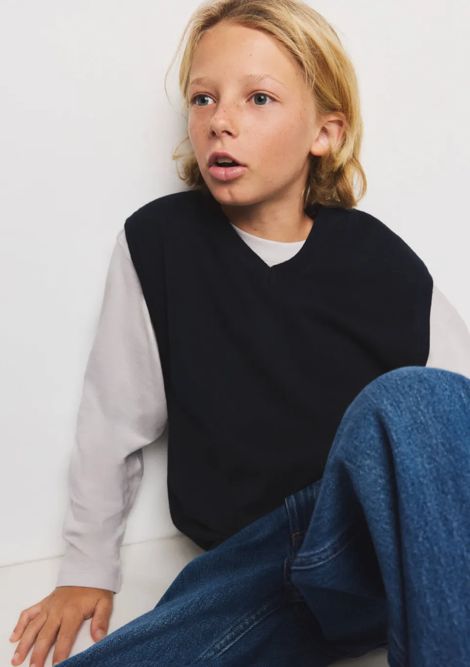 Mango Kids spencer - marineblauw, foto 3
