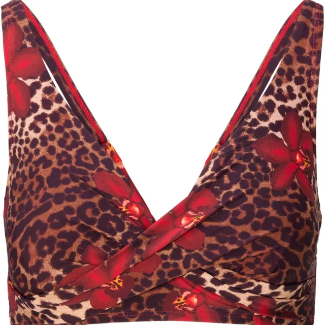 Lingadore niet-voorgevormde beugel bikinitop bruin/rood, foto 2