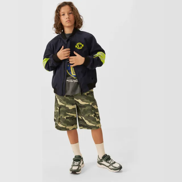 Coolcat Sam bomberjack donkerblauw blauw/geel
