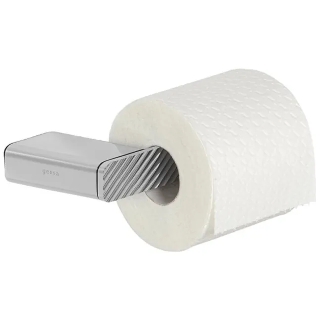 Geesa Shift toiletrolhouder zonder klep strepenpatroon chroom