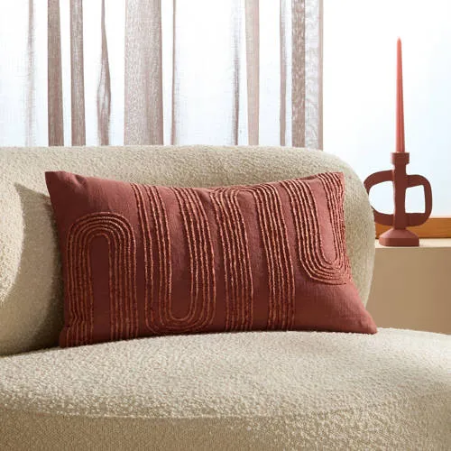 NOUS Living sierkussenhoes Lucera (30x50 cm) terra/rood, foto 2