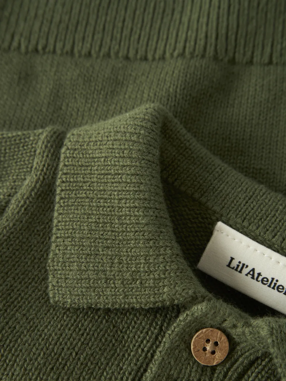 Lil' Atelier BABY katoenen gebreide trui - groen, foto 3