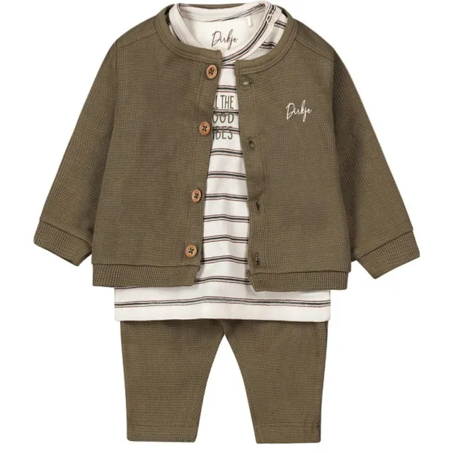 Dirkje vest + longsleeve + broek groen/offwhite, foto 2