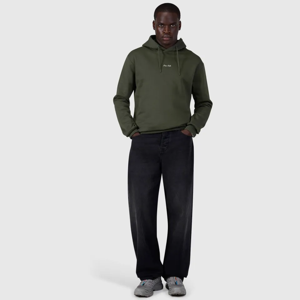 Pure Path regular fit hoodie met backprint - dark army, foto 3