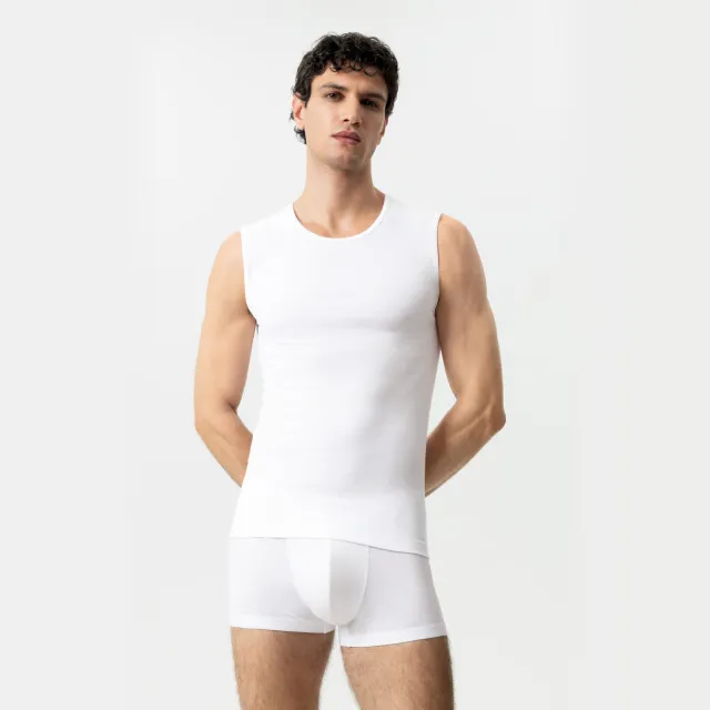 Mey Mouwloos herenshirt Serie Casual Cotton Wit