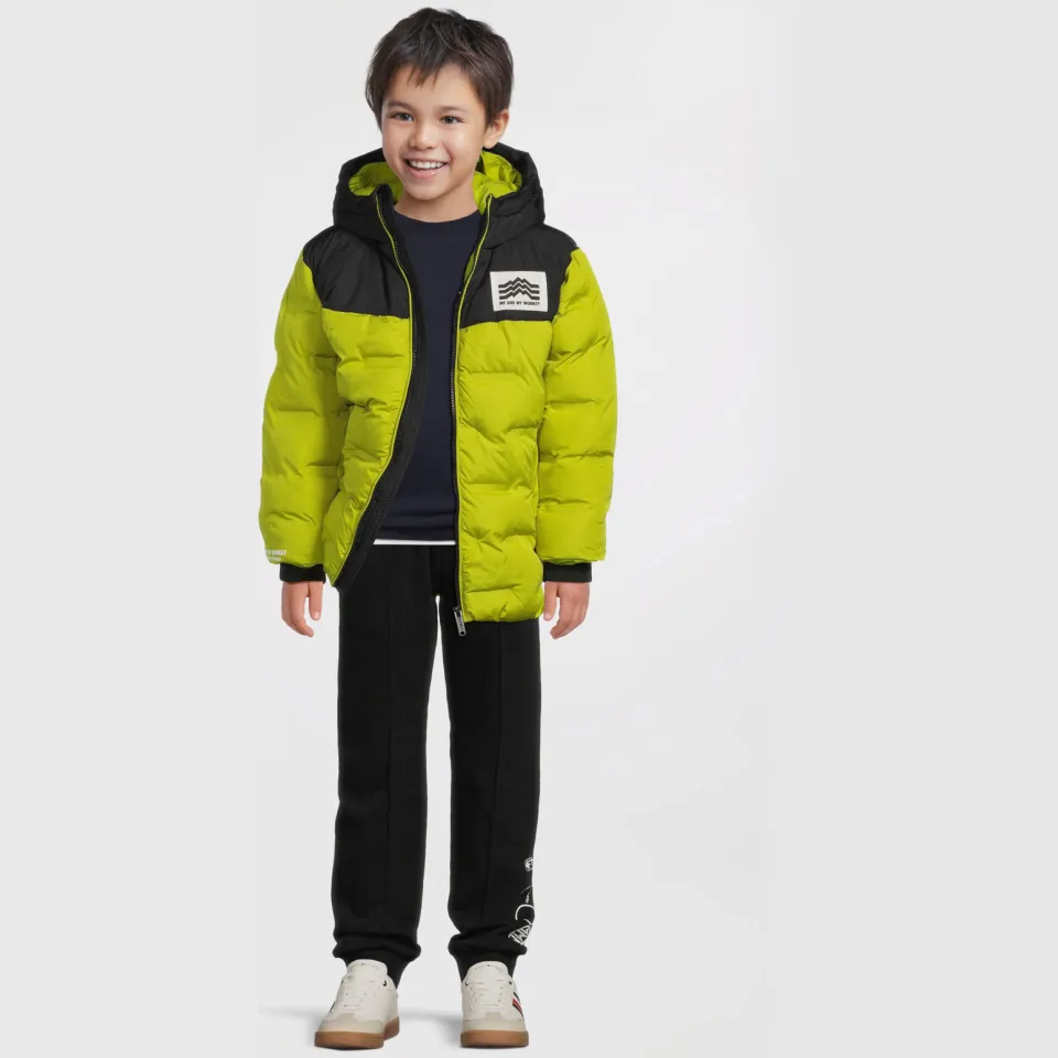 Me & My Monkey gewatteerde heatseal puffer jas groen, foto 6
