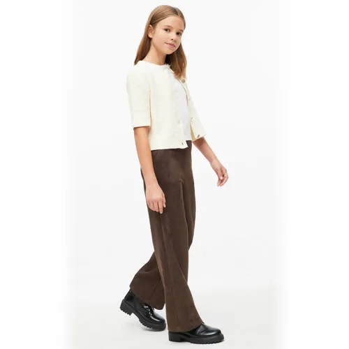 S.Oliver wide leg pantalon donkerbruin, foto 2