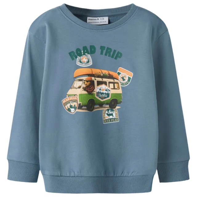 NAME IT MINI sweater met print - blauw
