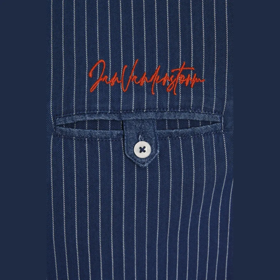 Jan Vanderstorm +FIT Collectie gestreept regular fit overhemd NALLE Plus donkerblauw, foto 6