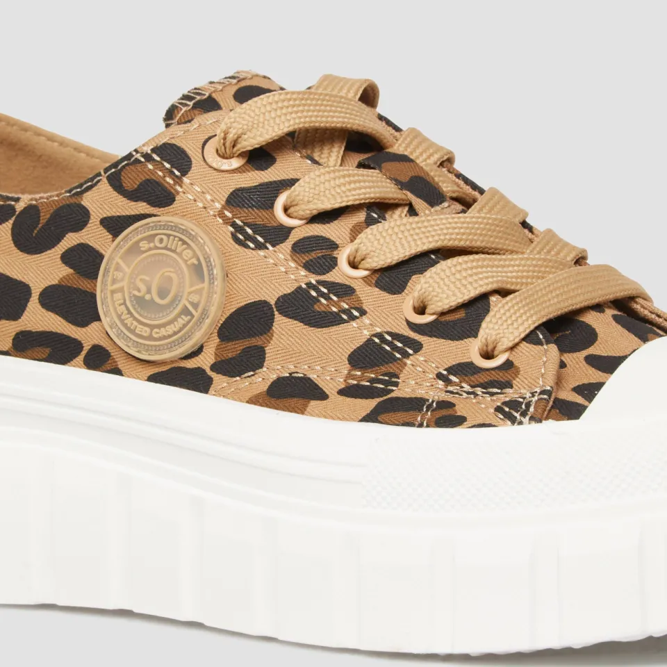 S.Oliver Women Shoes sneakers met panterprint beige/zwart, foto 4