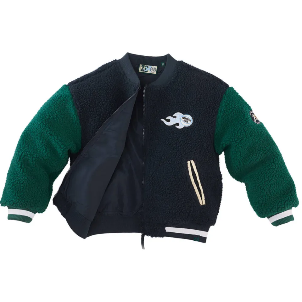 Z8 kids teddy winterjas Nando donkerblauw donkerblauw/groen, foto 4