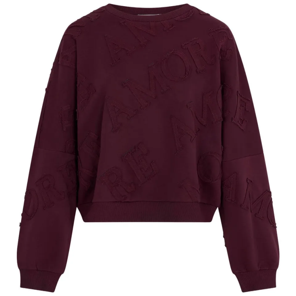 AMAYA Amsterdam katoenen sweater met print - donkerrood, foto 2