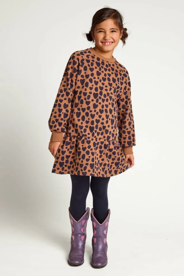 LOOXS little sweatjurk met panterprint bruin