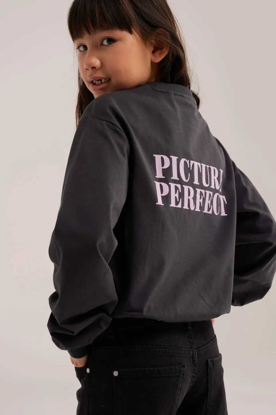 WE Fashion sweater met backprint - antraciet, foto 6