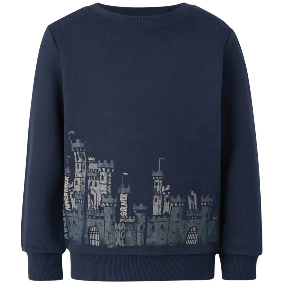 S.Oliver gebreide trui met print - donkerblauw, foto 3