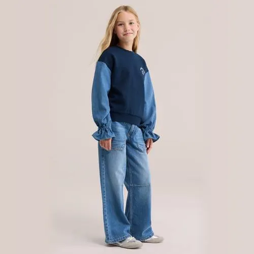 WE Fashion oversized sweater met ruches - blauw, foto 3