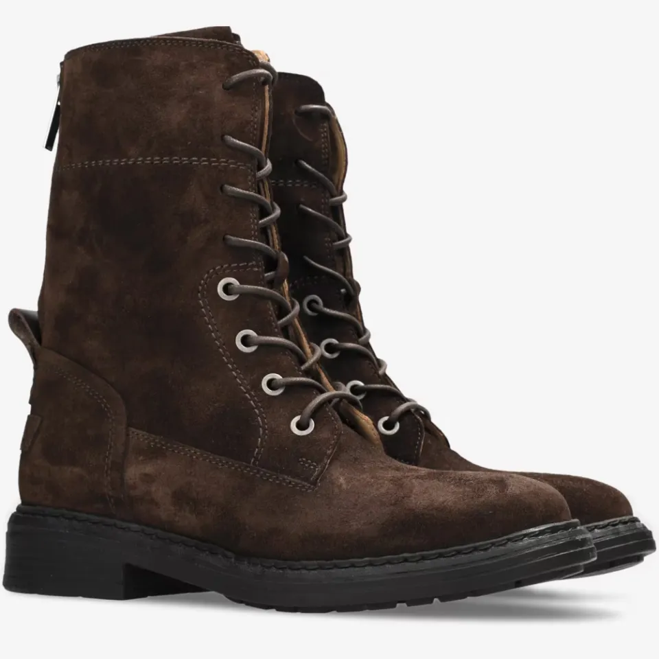 Shabbies Amsterdam Duck Lacey New suède veterlaars donkerbruin, foto 5