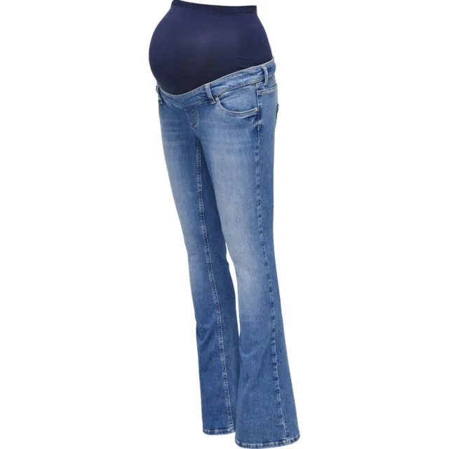Only MATERNITY zwangerschaps high waist flared jeans medium blue denim