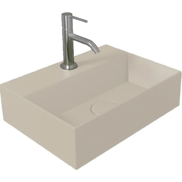 Fontein Salenzi Spy 40x30 cm Mat Taupe (inclusief bijpassende waste)