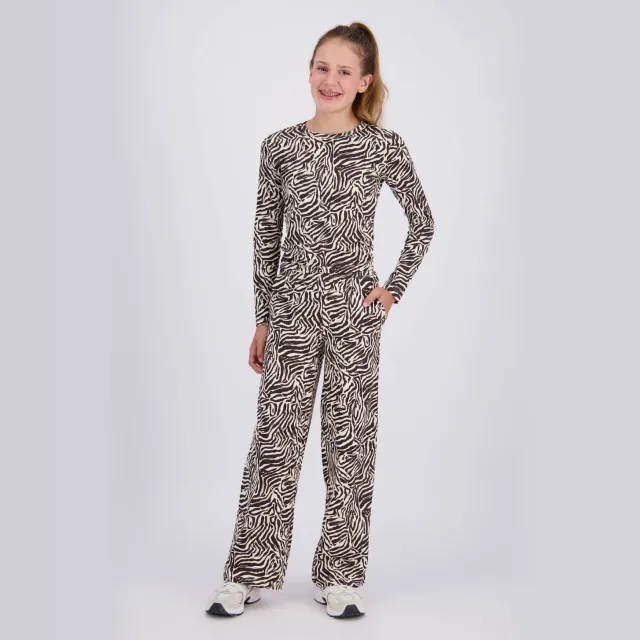 Raizzed Pluck wide leg flared broek print bruin bruin/beige