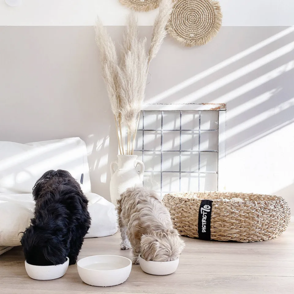 District 70 Bamboo voerbak merengue Small beige, foto 8