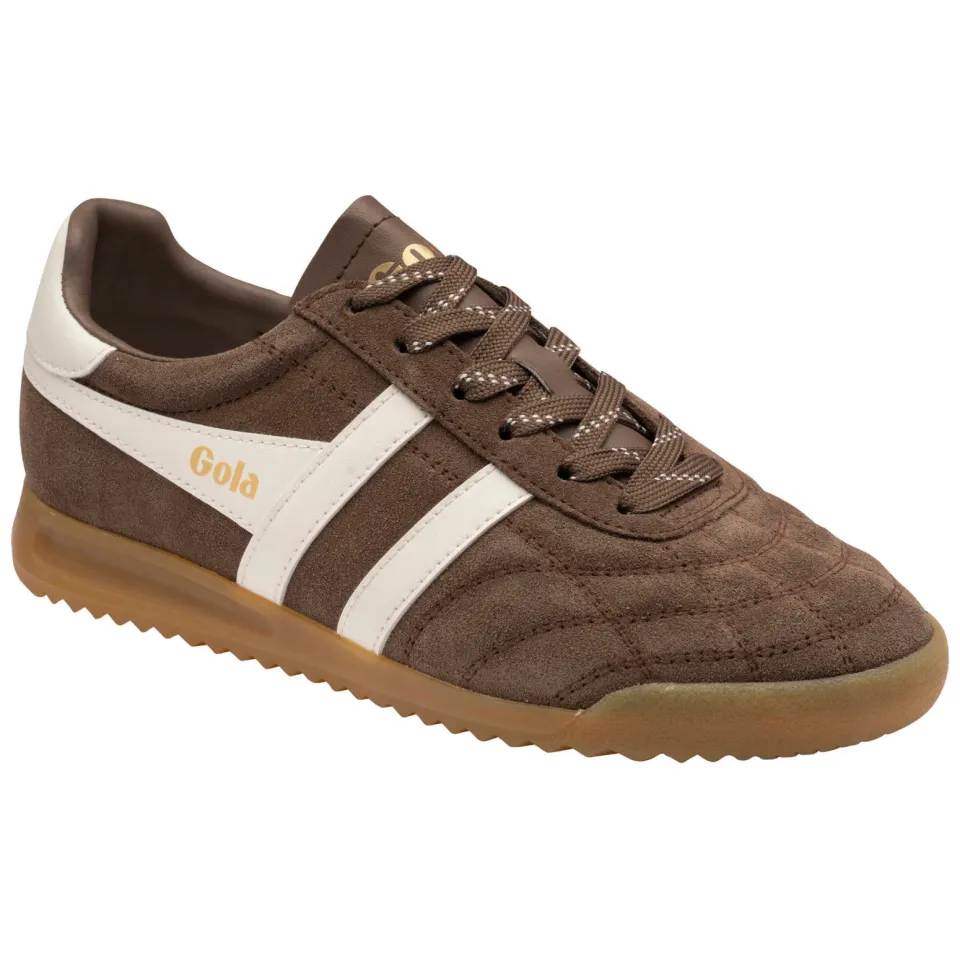 Gola Stadium leren suède sneakers - donkerbruin/wit, foto 2