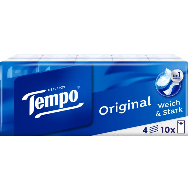 Tempo 3+2 gratis: Tempo Original 4-laags Zakdoekjes 10 stuks