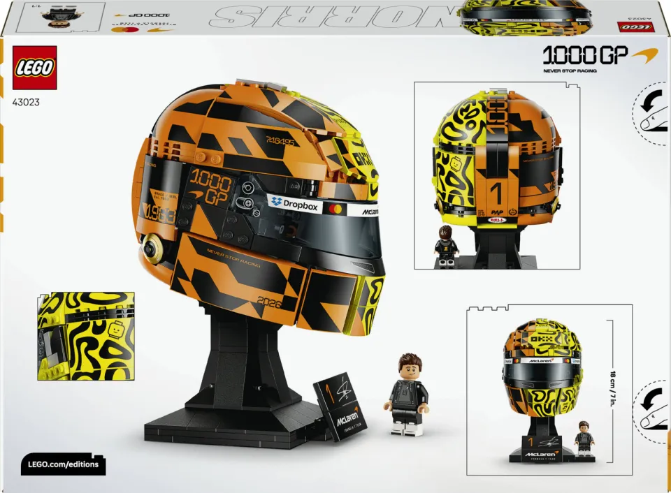 Lego Editions Formula 1 McLaren Mastercard F1 Team Helm van Lando Norris Set 43023, foto 4