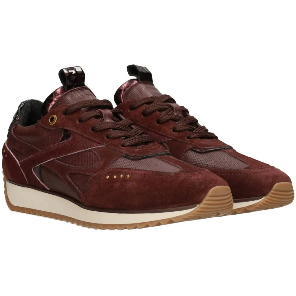 Poelman Valeria leren sneakers met studs - bordeaux, foto 6