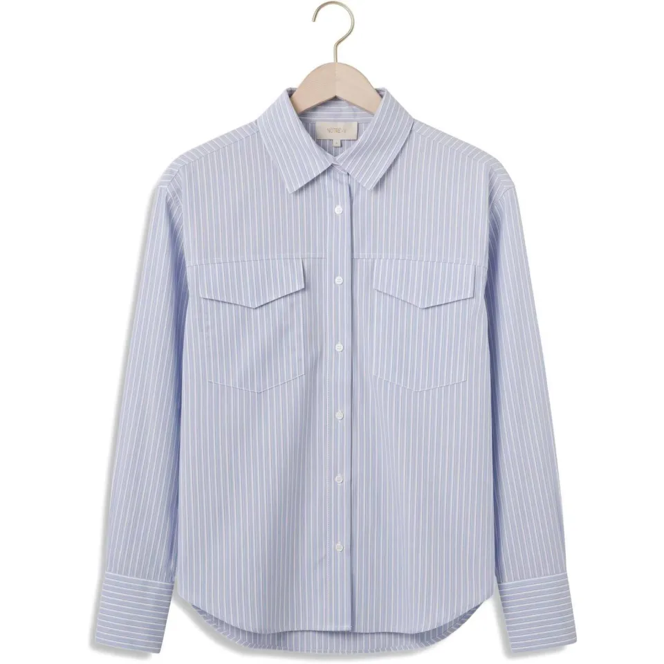 Notre-V Nv-ingrid blouse lichtblauw, foto 2