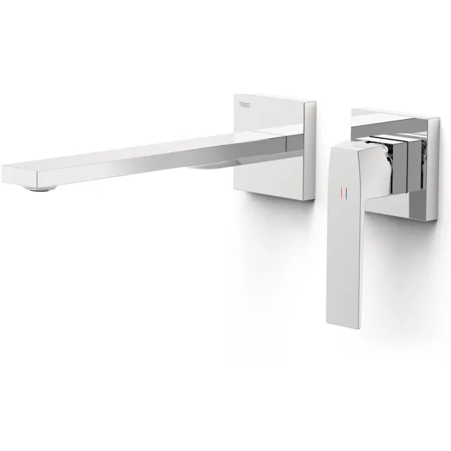 Tres Slim Exclusive wastafelmengkraan inbouw 2-delig chroom