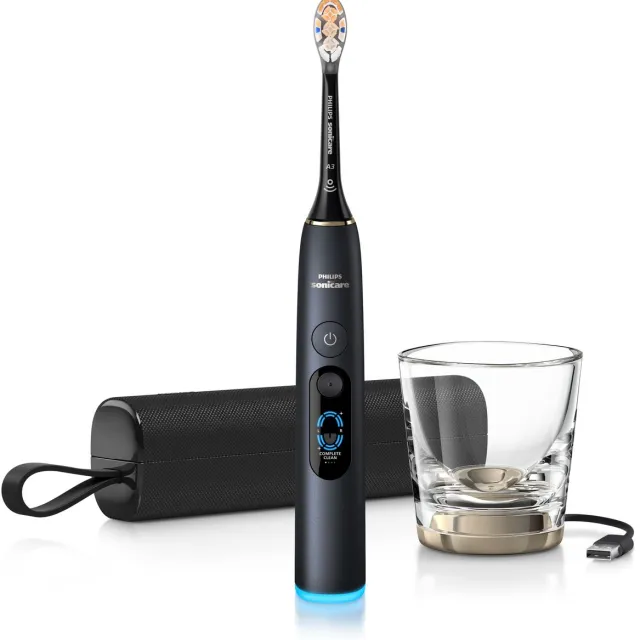 Philips Sonicare Next-Generation DiamondClean 9900 Prestige Elektrische Tandenborstel – met SenseIQ Technologie, Volledige Poetsbegeleiding en Smart Pressure Feedback, Quartz Black , HX9813/92, foto 2