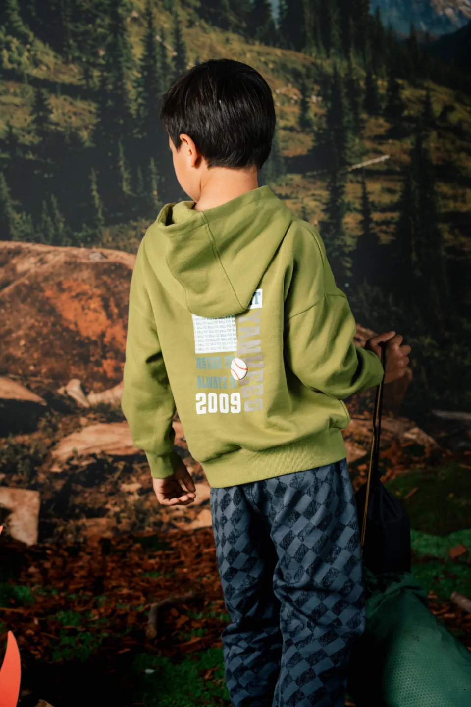 QPI hoodie met backprint - groen, foto 5