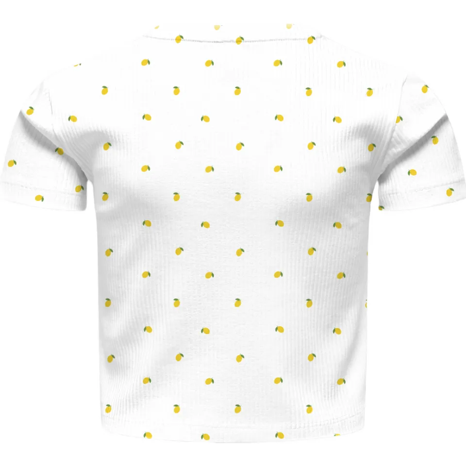 Only KOGBELLA T-shirt wit met gele print, foto 2