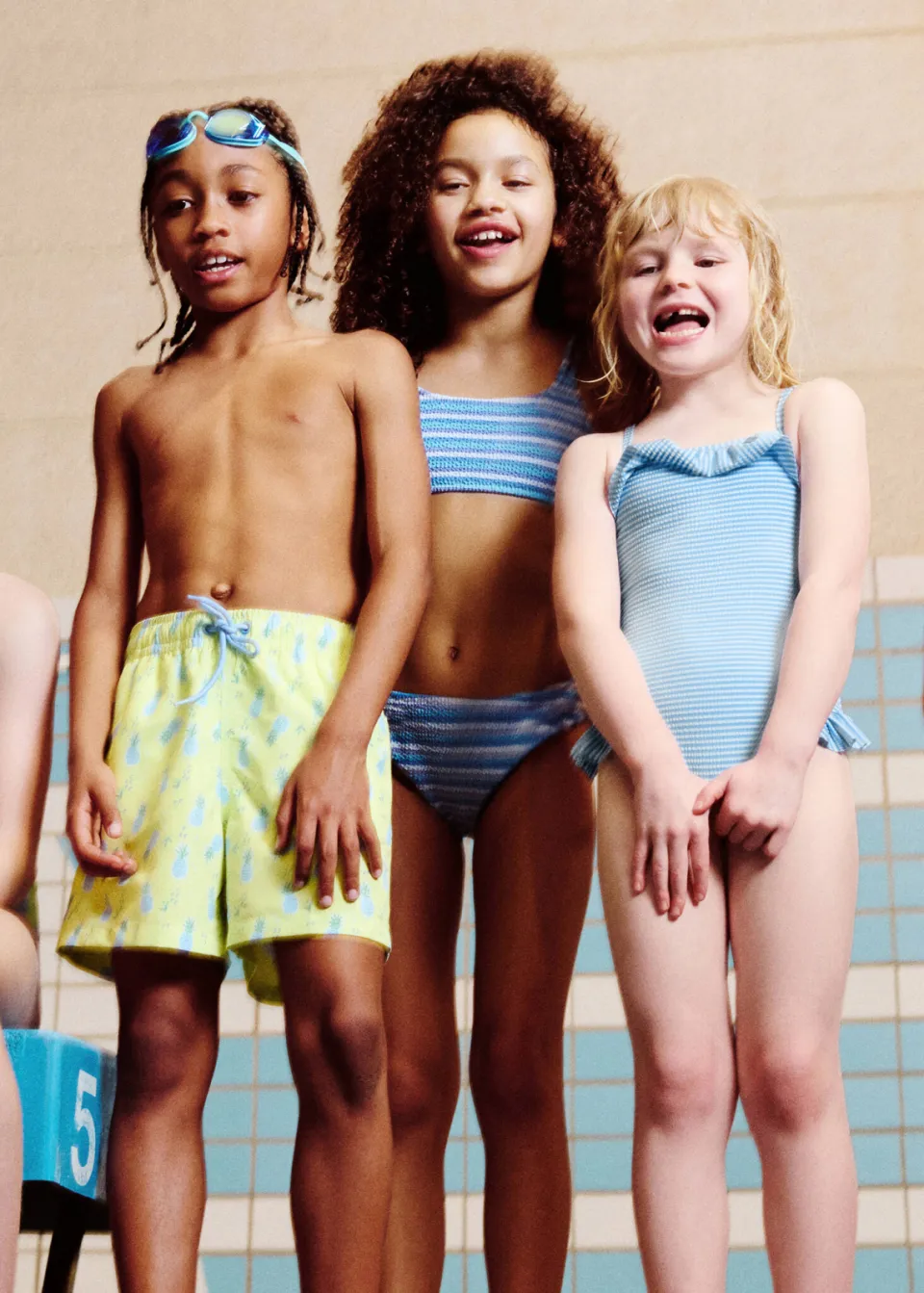 Mango Kids zwemshort limegroen/blauw